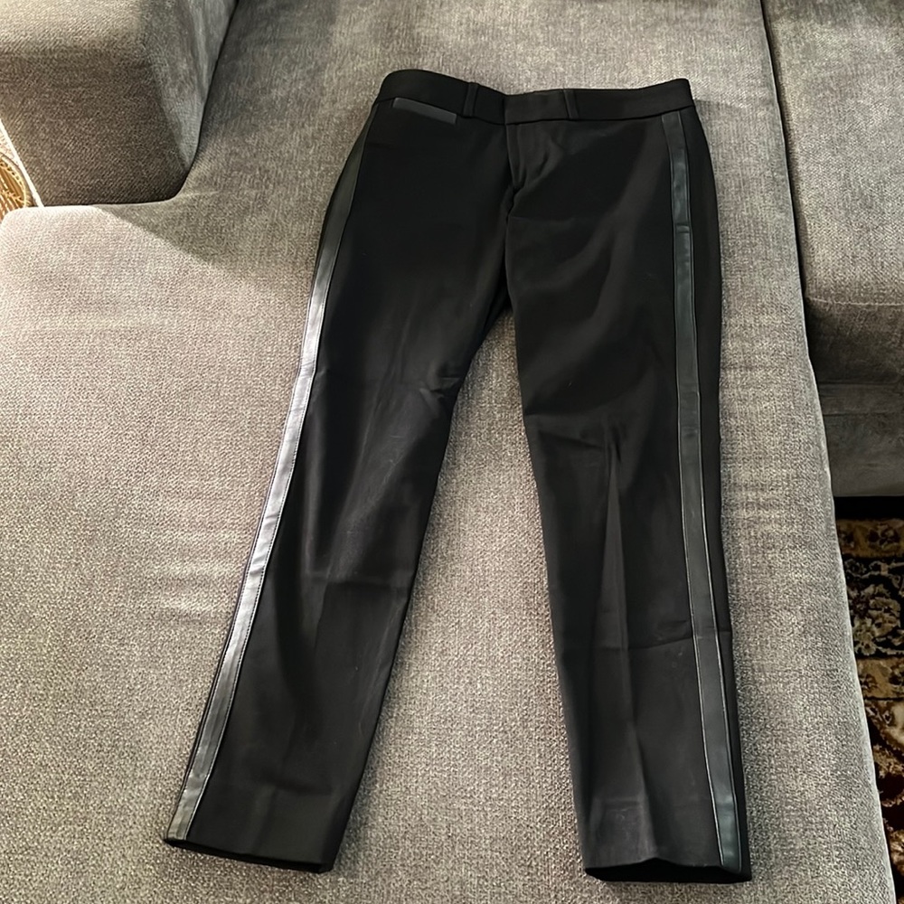Banana Republic Sloan Ankle Pants (Black with Leather Strip)